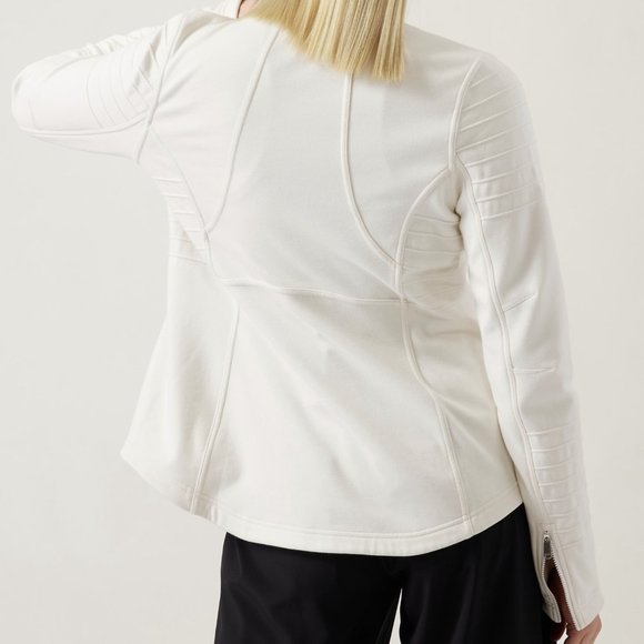 NWT Athleta Moto Jacket Size X-Small Magnolia White Color - Picture 2 of 9